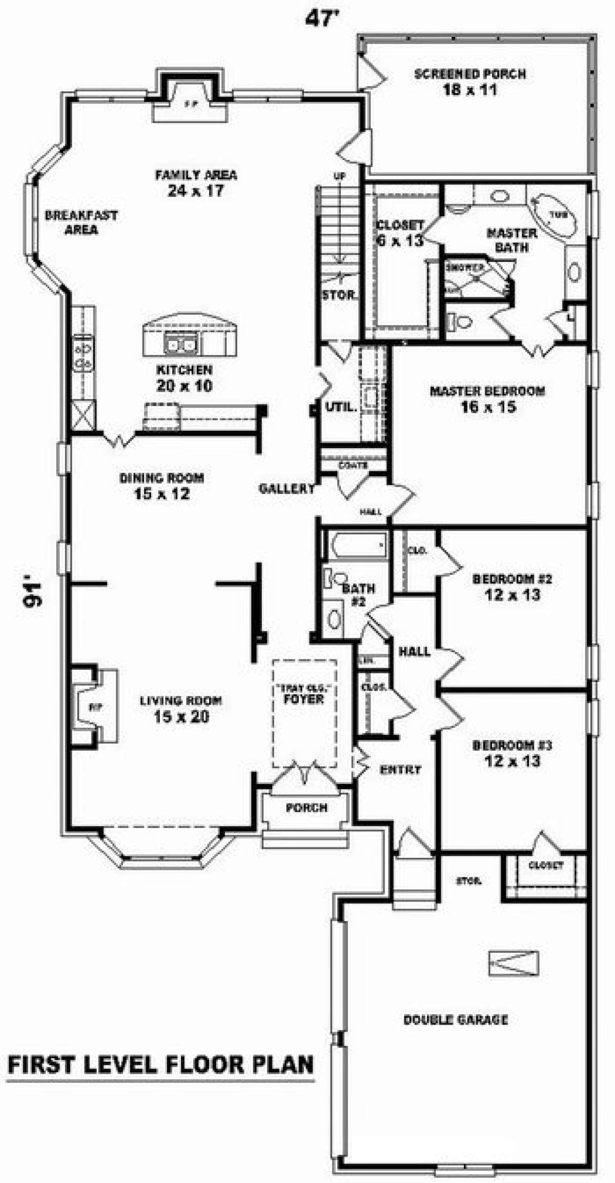 Floorplan 1 for House Plan #053-01887
