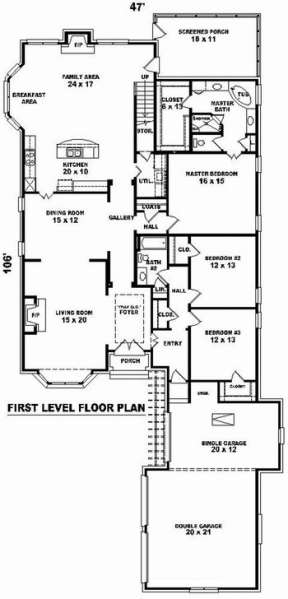 Floorplan 1 for House Plan #053-01888