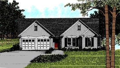 3 Bed, 2 Bath, 1387 Square Foot House Plan - #036-00014