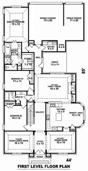 Floorplan 1 for House Plan #053-01890