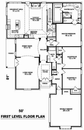 Floorplan 1 for House Plan #053-01893