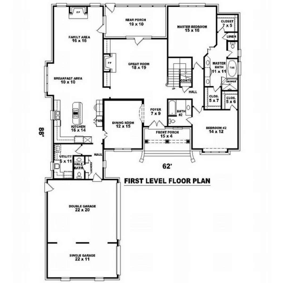 Floorplan 1 for House Plan #053-01894