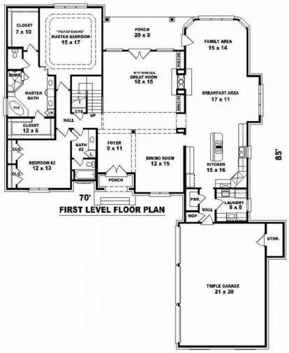 Floorplan 1 for House Plan #053-01895