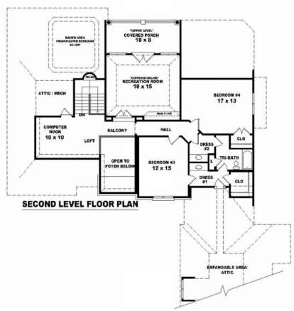 Floorplan 2 for House Plan #053-01895