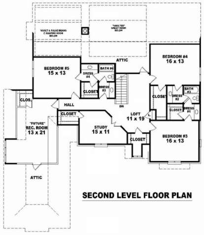 Floorplan 2 for House Plan #053-01896