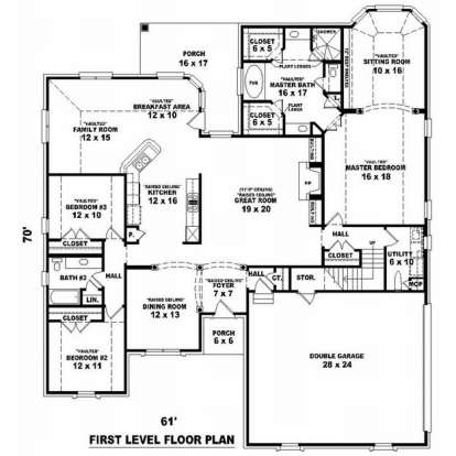 Floorplan 1 for House Plan #053-01903