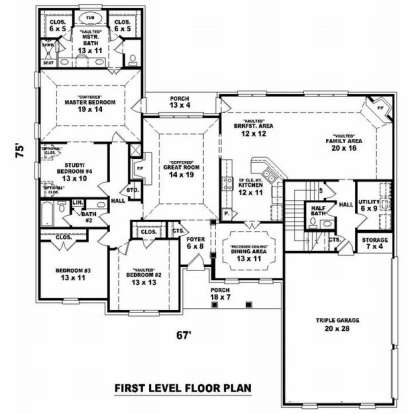 Floorplan 1 for House Plan #053-01907
