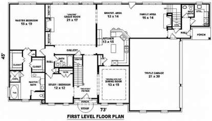 Floorplan 1 for House Plan #053-01912