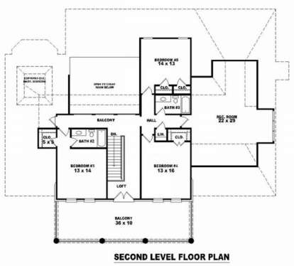 Floorplan 2 for House Plan #053-01913