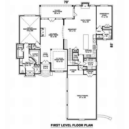 Floorplan 1 for House Plan #053-01915