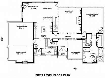 Floorplan 1 for House Plan #053-01916