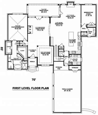 Floorplan 1 for House Plan #053-01918