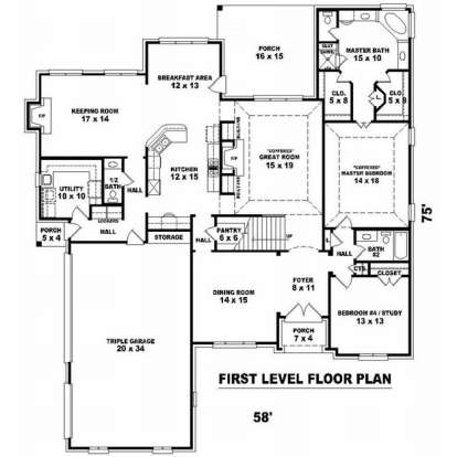 Floorplan 1 for House Plan #053-01923