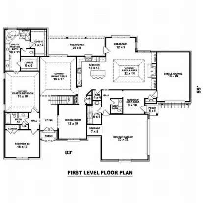 Floorplan 1 for House Plan #053-01926