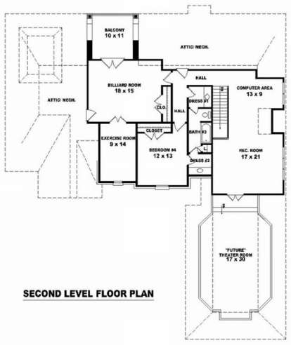 Floorplan 2 for House Plan #053-01928