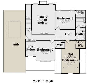 Second Floor for House Plan #009-00081