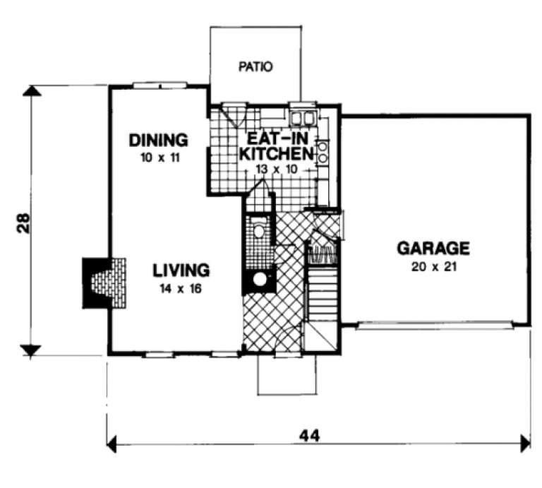 House Plan House Plan #980 Drawing 1