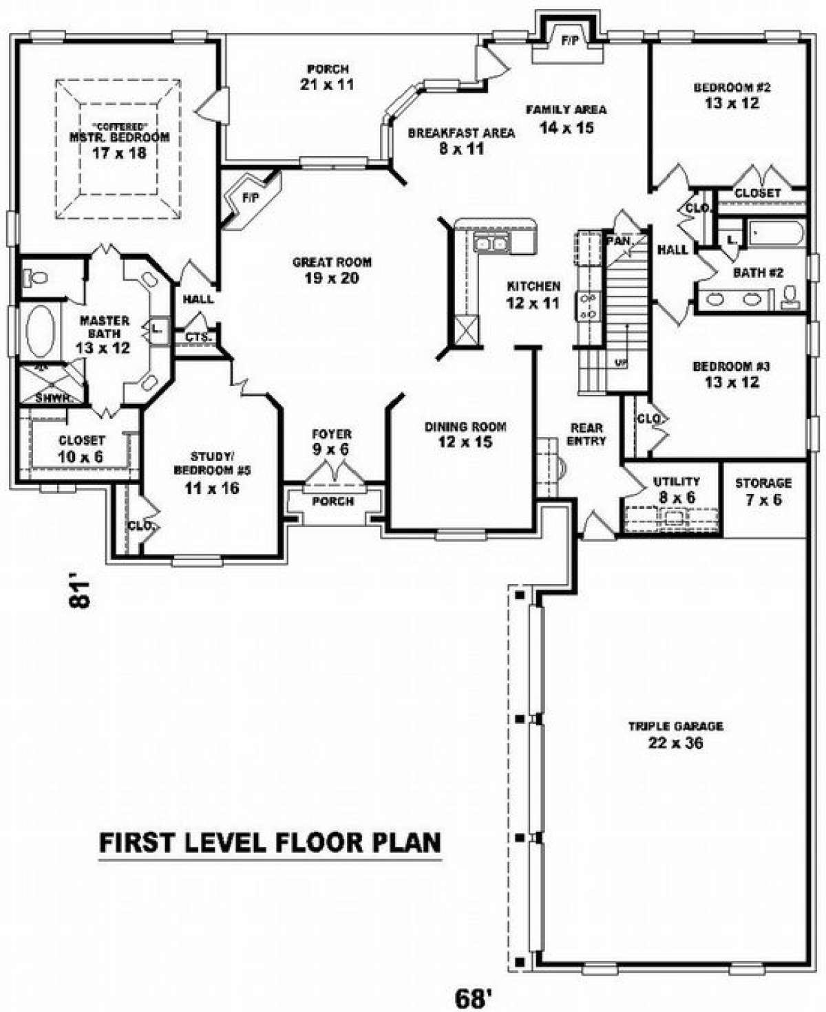 Floorplan 1 for House Plan #053-01929