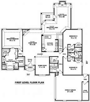 Floorplan 1 for House Plan #053-01930