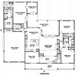 Floorplan 1 for House Plan #053-01937