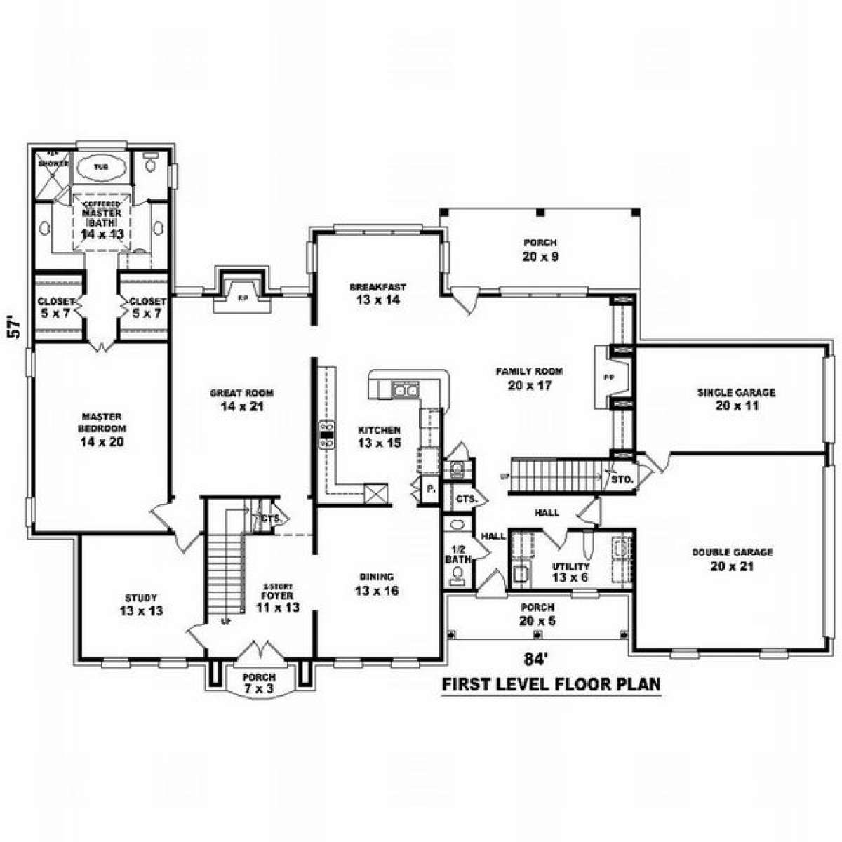 Floorplan 1 for House Plan #053-01938