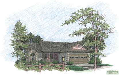3 Bed, 2 Bath, 1381 Square Foot House Plan - #036-00019