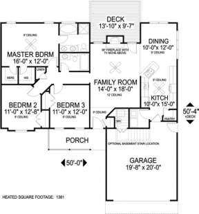 Floorplan for House Plan #036-00019