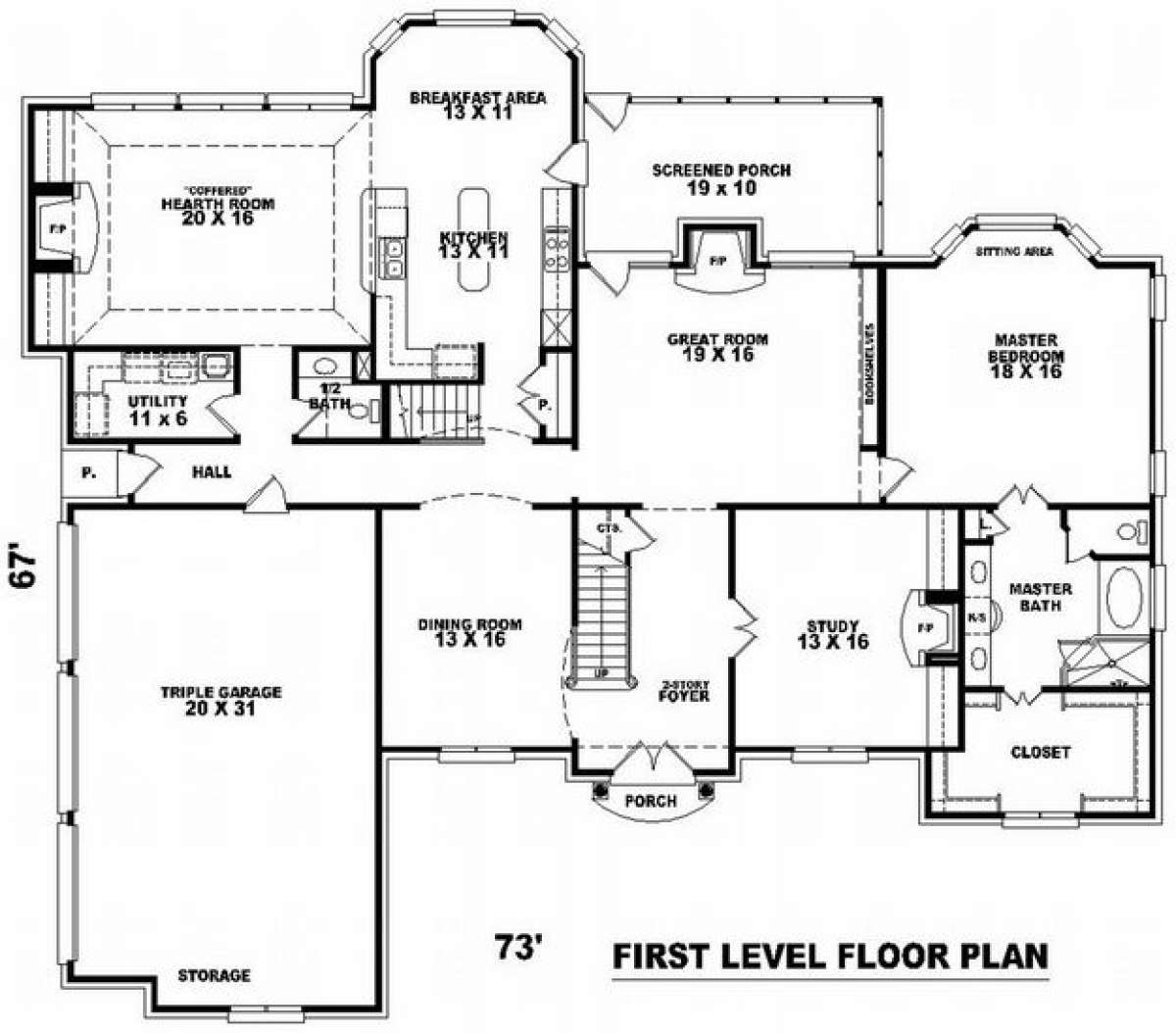 Floorplan 1 for House Plan #053-01940