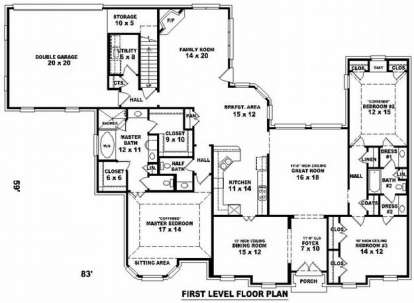 Floorplan 1 for House Plan #053-01945