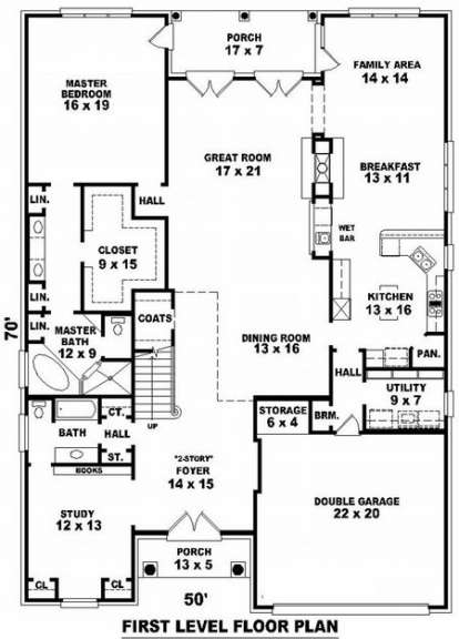 Floorplan 1 for House Plan #053-01947