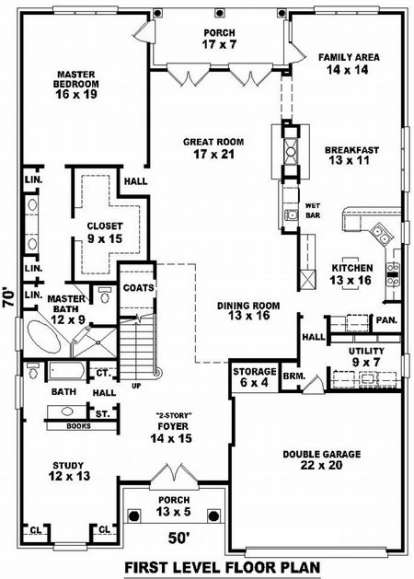 Floorplan 1 for House Plan #053-01948