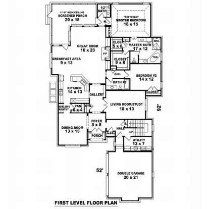 Floorplan 1 for House Plan #053-01951
