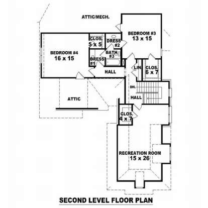Floorplan 2 for House Plan #053-01951
