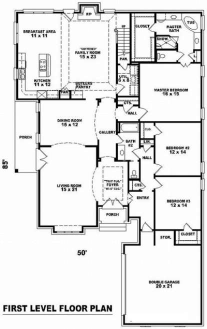 Floorplan 1 for House Plan #053-01958
