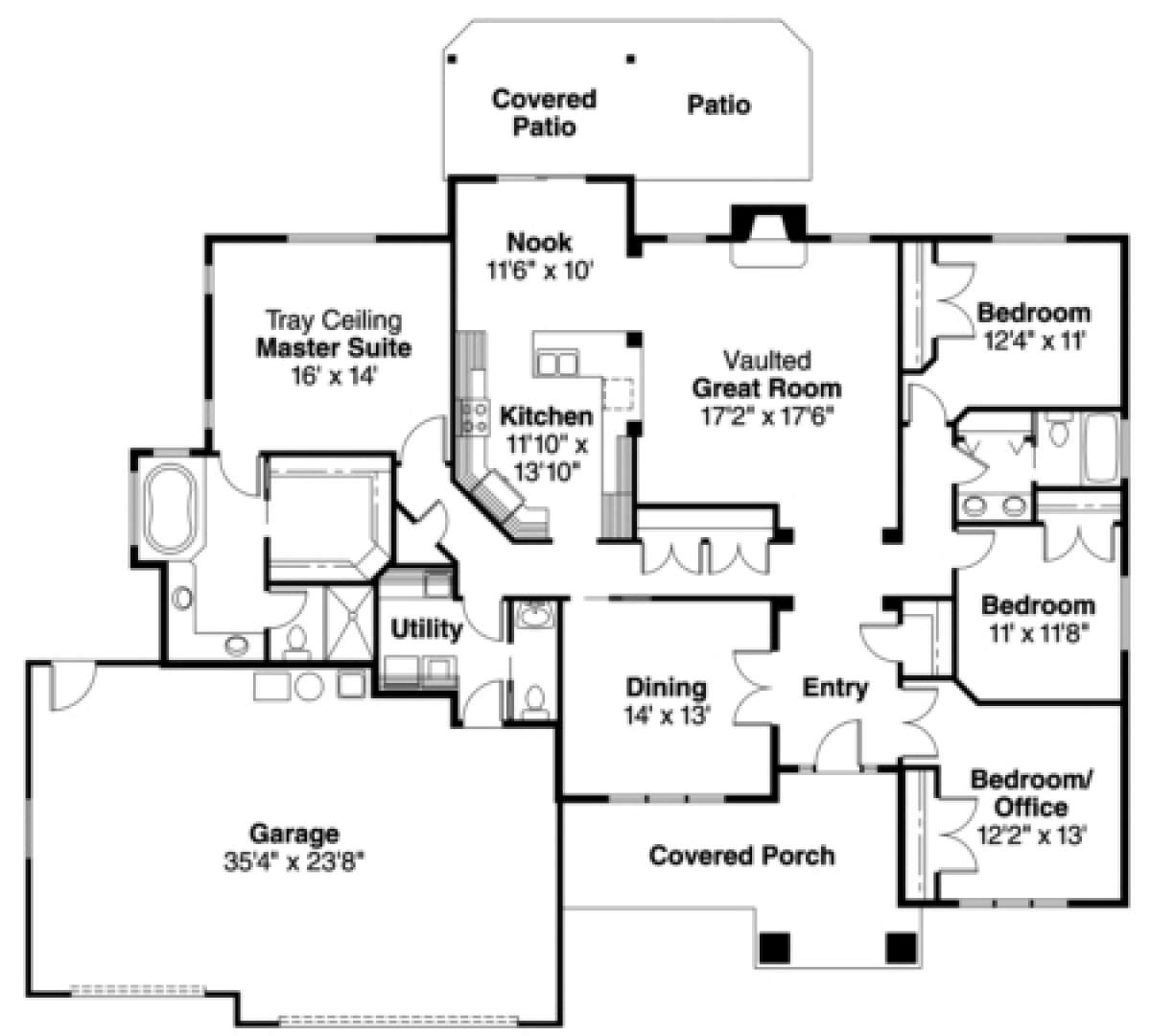 Floorplan 1 for House Plan #035-00307