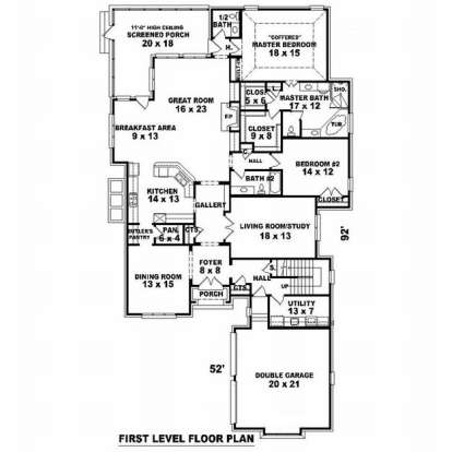 Floorplan 1 for House Plan #053-01959