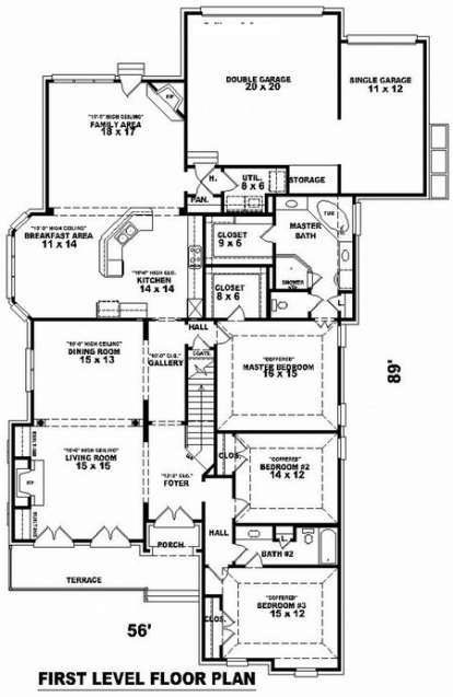 Floorplan 1 for House Plan #053-01960
