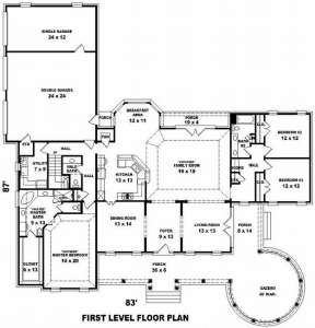 Floorplan 1 for House Plan #053-01964
