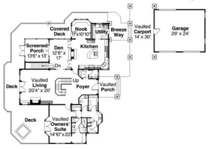 Floorplan 1 for House Plan #035-00308