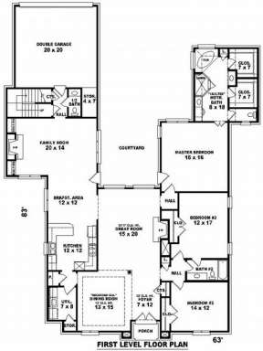 Floorplan 1 for House Plan #053-01969
