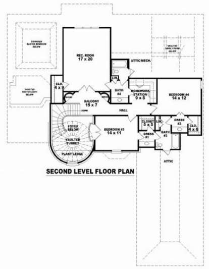 Floorplan 2 for House Plan #053-01974