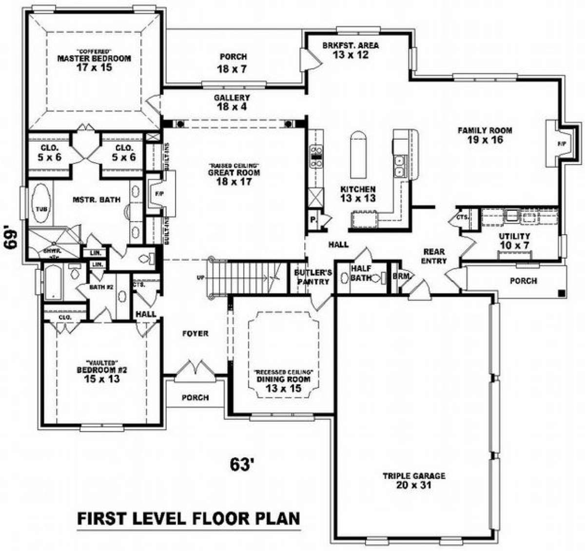 Floorplan 1 for House Plan #053-01976