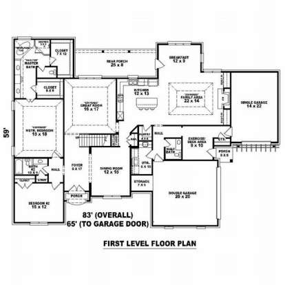 Floorplan 1 for House Plan #053-01978