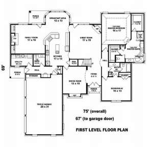Floorplan 1 for House Plan #053-01979