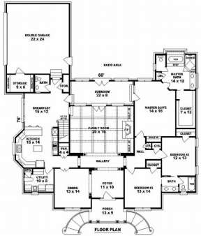 Floorplan 1 for House Plan #053-01984