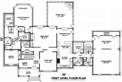 Floorplan 1 for House Plan #053-01985