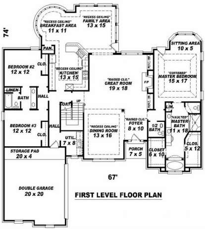Floorplan 1 for House Plan #053-01986