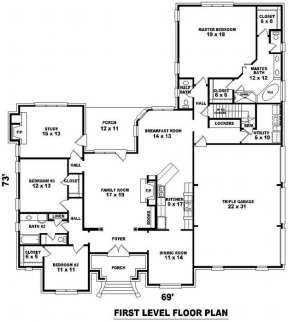 Floorplan 1 for House Plan #053-01996