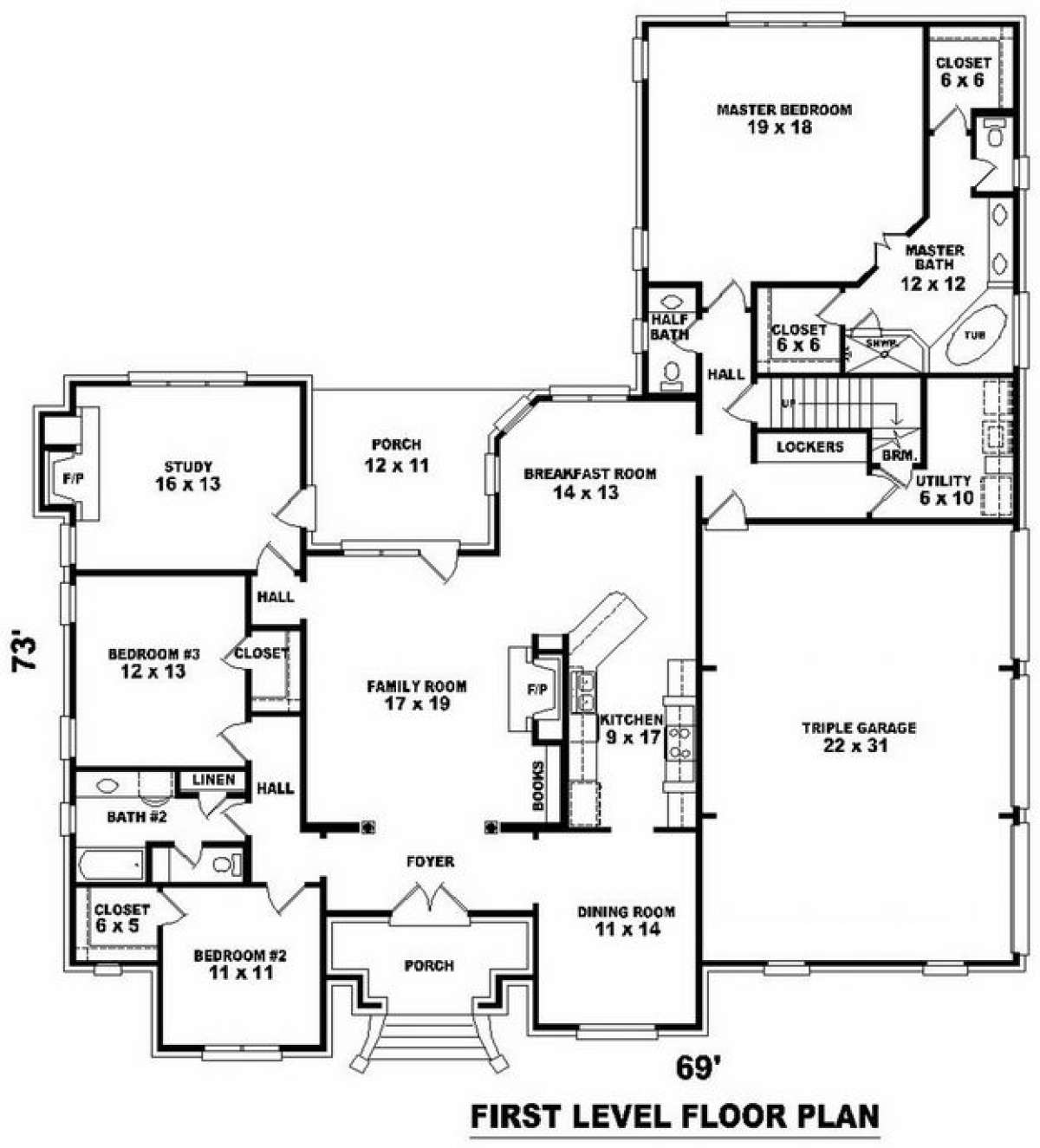 Floorplan 1 for House Plan #053-01997