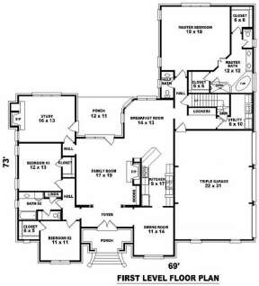 Floorplan 1 for House Plan #053-01997